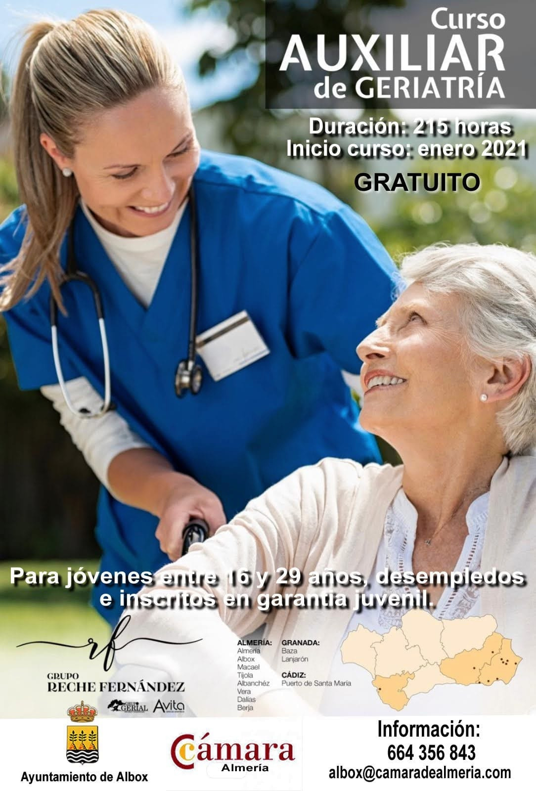 Curso AUXILIAR de Geriatria en Albox Albox Noticias